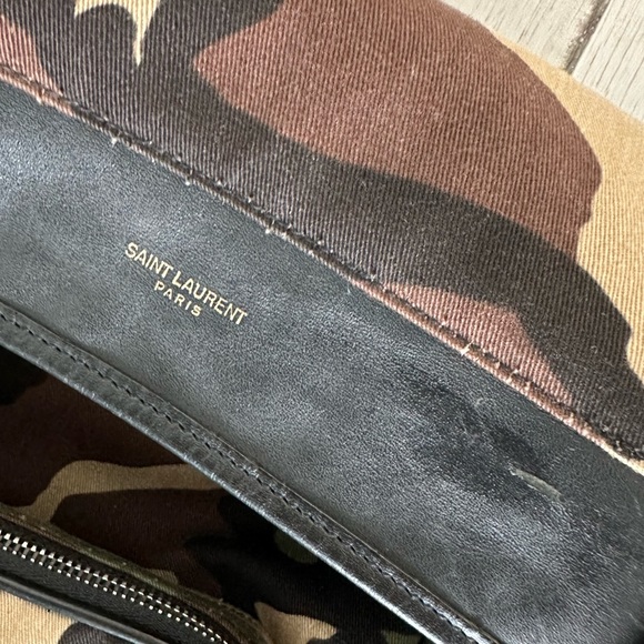 Saint Laurent Utilitarian Camo Print Backpack Green Multi - Picture 6 of 11